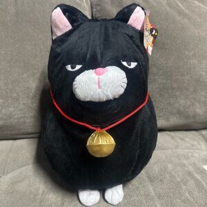 🐈‍⬛🐈‍⬛ Large 16” Higemanjyu Anko Black Cranky Cat Plush   Amuse Japan 🐈‍⬛🐈‍⬛